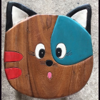 Kinderhocker KATZEnKOPF rot-blau