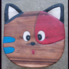 Kinderhocker KATZEnKOPF rot-blau