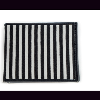 Geldb&ouml;rse CANVAS / LEDER schwarz-wei&szlig; gestreift 22,5x10,5