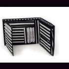 Geldb&ouml;rse CANVAS / LEDER schwarz-wei&szlig; gestreift 22,5x10,5