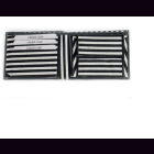 Geldb&ouml;rse CANVAS / LEDER schwarz-wei&szlig; gestreift 22,5x10,5