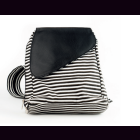 Rucksack / Handtasche CANVAS & LEDER schwarz-wei&szlig; gestreift