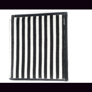Geldb&ouml;rse CANVAS / LEDER schwarz-wei&szlig; gestreift 21x12