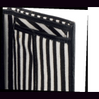 Geldbörse CANVAS / LEDER schwarz-weiß gestreift 21x12