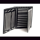 Geldb&ouml;rse CANVAS / LEDER schwarz-wei&szlig; gestreift 21x12