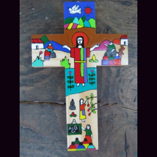 Kreuz M CHRISTUS mit ausgebreiteten Armen  ca. 15 x10 cm