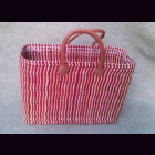 Souk-Korbtasche VERTIKAL WELLIG gestreift aubergine large