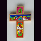 Kreuz S-M SONNE/Baum-VOGEL-BLUME-HAUS ca. 12 x 8,5 cm