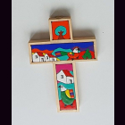 Kreuz S-M SONNE/Baum-VOGEL-BLUME-HAUS ca. 12 x 8,5 cm