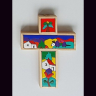 Kreuz S-M SONNE/Baum-VOGEL-BLUME-HAUS ca. 12 x 8,5 cm