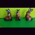 Hase 5" hockend Chancha-Holz mit links gedrehtem Kopf