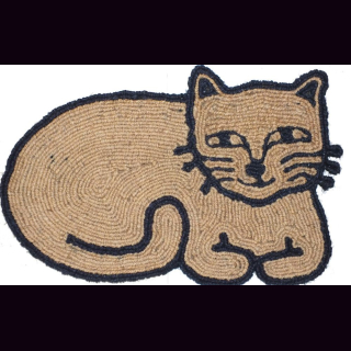 KOKOSmatte KATZE Kontur KATZE mit Schnurrhaaren  60 x 40 x 2 cm