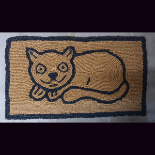 KOKOSmatte KATZE mit weit ge&ouml;ffneten Augen
