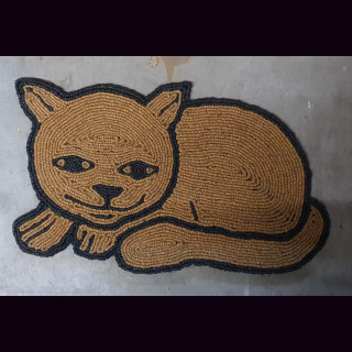 KOKOSmatte KATZE Kontur auf der Lauer 74 x 43 x 2 cm