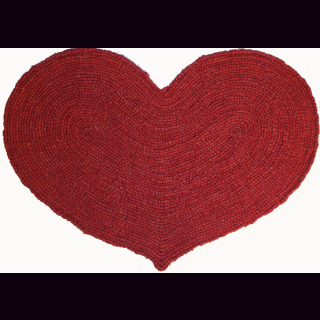 KOKOSmatte HERZ ROT XL dunkelrot 80 x 54 cm