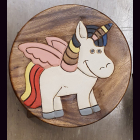 Kinderhocker EINHORN wei&szlig; mit rosa Fl&uuml;geln und...