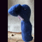 ELEFANT BLAU - Fingerpuppe handgestrickt aus Wolle