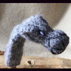 HIPPO GRAU - FLUSSPFERD Fingerpuppe handgestrickt aus Wolle