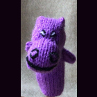 HIPPO LILA - FLUSSPFERD Fingerpuppe handgestrickt aus Wolle