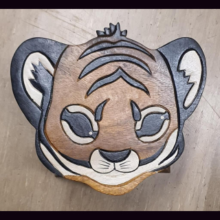 Kinderhocker TIGER Babykopf Kontur