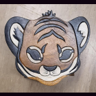 Kinderhocker TIGER Babykopf Kontur