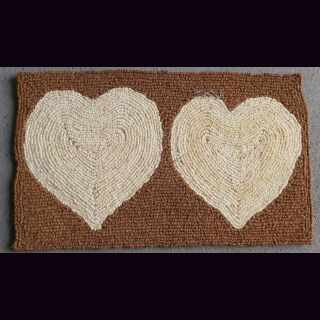 KOKOSmatte HERZ+HERZ - ZWEI HERZEN wei&szlig; in Naturmatte