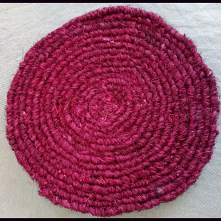 KOKOSmatte   RUND D15-16 cm Untersetzer dunkelrot