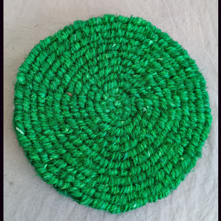 KOKOSmatte  RUND D15-16 cm Untersetzer gr&uuml;n