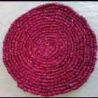 KOKOSmatte  RUND  D25 cm Untersetzer dunkelrot
