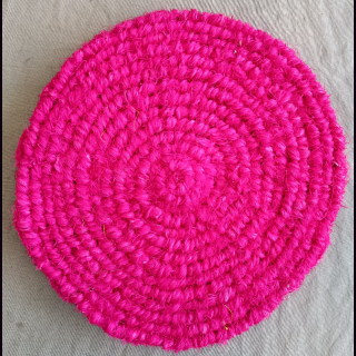 KOKOSmatte  RUND D25 cm Untersetzer pink