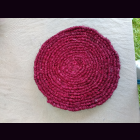 KOKOSmatte  RUND  D45 cm Untersetzer dunkelrot