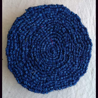 KOKOSmatte  RUND D45 cm Untersetzer dunkelblau