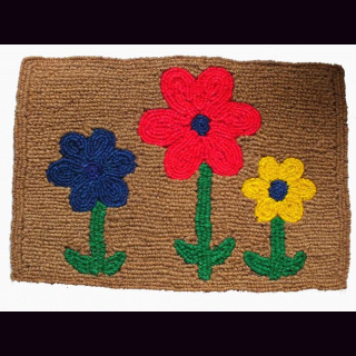 KOKOSmatte BLUMEN - 3 gro&szlig;e bunte BLUMEN 71x47x2 cm