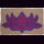 KOKOSmatte BLUME LOTUS aubergine/weinrot mit blauer Kontur