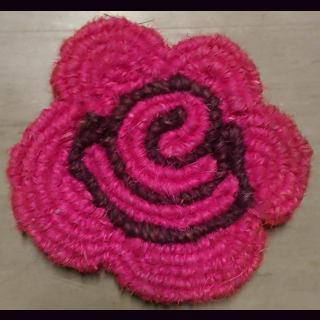 KOKOSmatte  Untersetzer ROSENBL&Uuml;TE pink D 15 cm