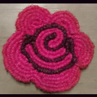 KOKOSmatte  Untersetzer ROSENBL&Uuml;TE pink D 15 cm