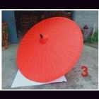 SCHIRM f&uuml;r Garten und Balkon D ca. 2 m mit teilbarem Schaft, regenfeste, lackierte Baumwolle orange