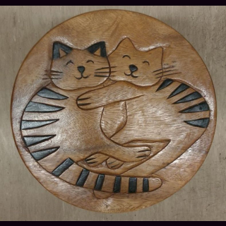 Kinderhocker KATZEn 2 Tigerkatzen ruhend