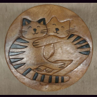 Kinderhocker KATZEn 2 Tigerkatzen ruhend