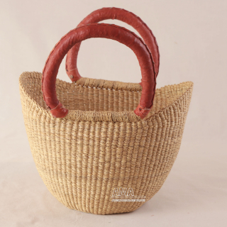 Korb BOLGATANGA Hoch Klein &ndash; ca. H 21 cm (mit Griff 33 cm), B 31 cm