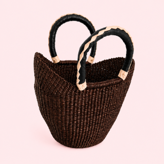 Korb BOLGATANGA Hoch Klein 6 &ndash; ca. H 21 cm (mit Griff 33 cm), B 31 cm