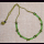 HalsKette Glasperlen grün an geflochtenem Band