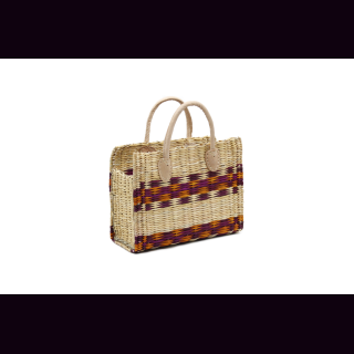 Palmblatt DOUM Tasche City violett-orange Gr.1 &ndash; ca. L 34 cm, B 13 cm, H 20/25 (37) cm