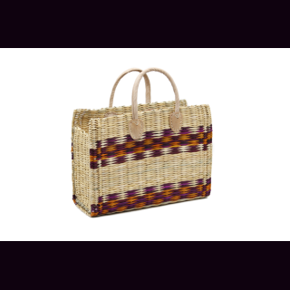 Palmblatt DOUM Tasche City violett-orange Gr.2 &ndash; ca. L 40 cm, B 15 cm, H 24/30 (43) cm