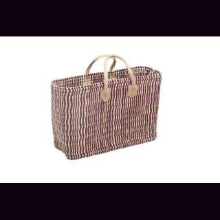 Palmblatt DOUM Tasche liniert Gr.2, violett &ndash; ca. L 48 cm, B 18 cm, H 32 cm