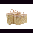 Palmblatt DOUM Tasche natur mit Lederrand Gr.2 &ndash;...