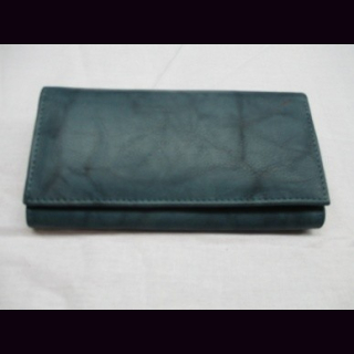 Damengeldb&ouml;rse blau, Antikleder, Rindsleder, ca. 16,5 x 9,5 cm