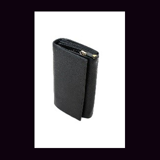 Damengeldb&ouml;rse NDM-Leder, B&uuml;ffelleder, schwarz, ca. 16,5 x 10 cm