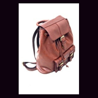 Rucksack B&uuml;ffelleder Vintage, braun, ca. 42 x 36 x 12,5 cm