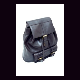 Rucksack B&uuml;ffelleder Vintage, schwarz, ca. 42 x 36 x 12,5 cm
